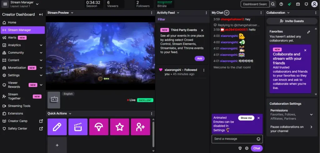 Live stream result